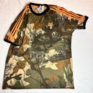 Adidas Originals Trefoil Camo Tee Men's Medium Orange Stripes Forest Camouflage